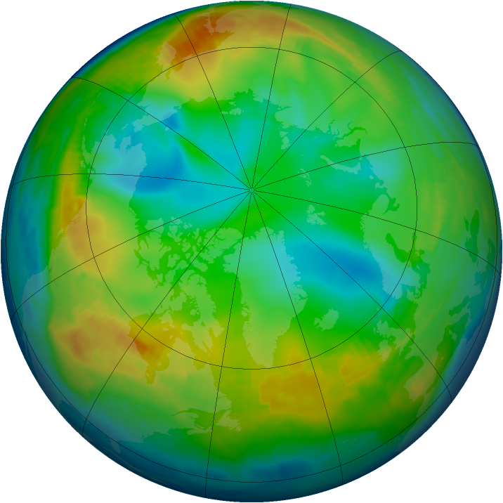 Arctic ozone map for 23 December 1996